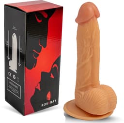Rosebay Realistische Dildo 21 cm - Zachte Siliconen Dildo met Zuignap & Balzak - Dildo voor Mannen en Vrouwen - Wit — thumbnail 1