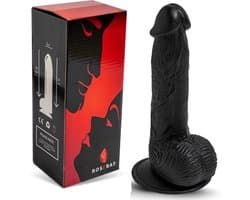 Rosebay Realistische Dildo 21 cm - Zachte Siliconen Dildo met Zuignap & Balzak - Dildo voor Mannen en Vrouwen - Zwart
