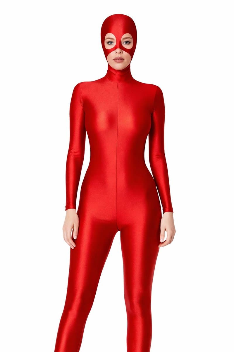 Elastische panty jumpsuit - Masker bivakmuts - BDSM - Bodysuit - Erotisch — afbeelding 1
