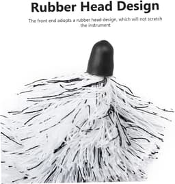 Saxofoon Reiniger - Sax Doek - Saxofoon Onderhoud - Rubberen Tip - 53 cm - Zwart Wit — thumbnail 4