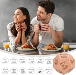 Dobbelspel Liefde - Keuze Maaltijden - Romantisch Avond - Voedselbeslisser - 3 cm - Houtkleur — thumbnail 2