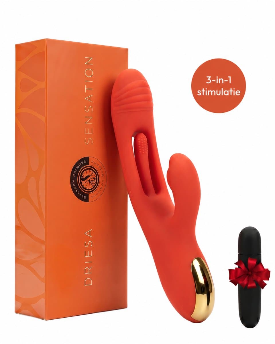 Vibrators voor Vrouwen – 3 in 1 Realistisch Rabbit Vibrator met Clitoris Stimulator & G Spot - Bullet Mini Vibrator - 21 Standen - Waterdicht — afbeelding 1