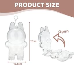 Dailygoods- Beschermhoes Vinyl Plush Toy - Transparante PVC Tas - Duurzaam Acrylmateriaal - Eenvoudige Installatie - Optimale Bescherming - Flexibele Siliconenhouder - Vitrinekast — thumbnail 2