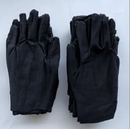 Katoenen Handschoenen Zwart Maat L - Inspectie katoenen werkhandschoenen munt sieraden werknemer etiquette handschoen - Gloves Cotton - Beschermende Handschoenen - Wegwerp Handschoenen 24Stuks/12Pairs L — thumbnail 4