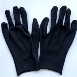 Katoenen Handschoenen Zwart Maat L - Inspectie katoenen werkhandschoenen munt sieraden werknemer etiquette handschoen - Gloves Cotton - Beschermende Handschoenen - Wegwerp Handschoenen 24Stuks/12Pairs L — thumbnail 3