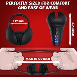 Daity Vibrerende Penisring / Cockring – 10 Vibratiestanden met APP – Siliconen Testikel- en Perineumstimulator – Waterdicht Oplaadbaar – Voor Langere & Stevigere Erectie – Voor Mannen & Koppels — thumbnail 4