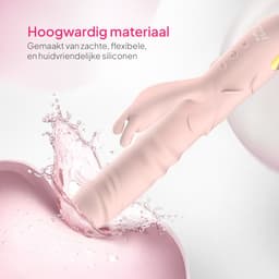 Pure Pleasure® Vibrators voor Vrouwen - 3-in-1 Vibrator met Stootfunctie, Pulsaties & Vibraties – Dildo - Vibrator - Clitoris Stimulator – 10 Stootstanden – 7 Vibratiestanden – Roze – Oplaadbaar & Stil — thumbnail 4