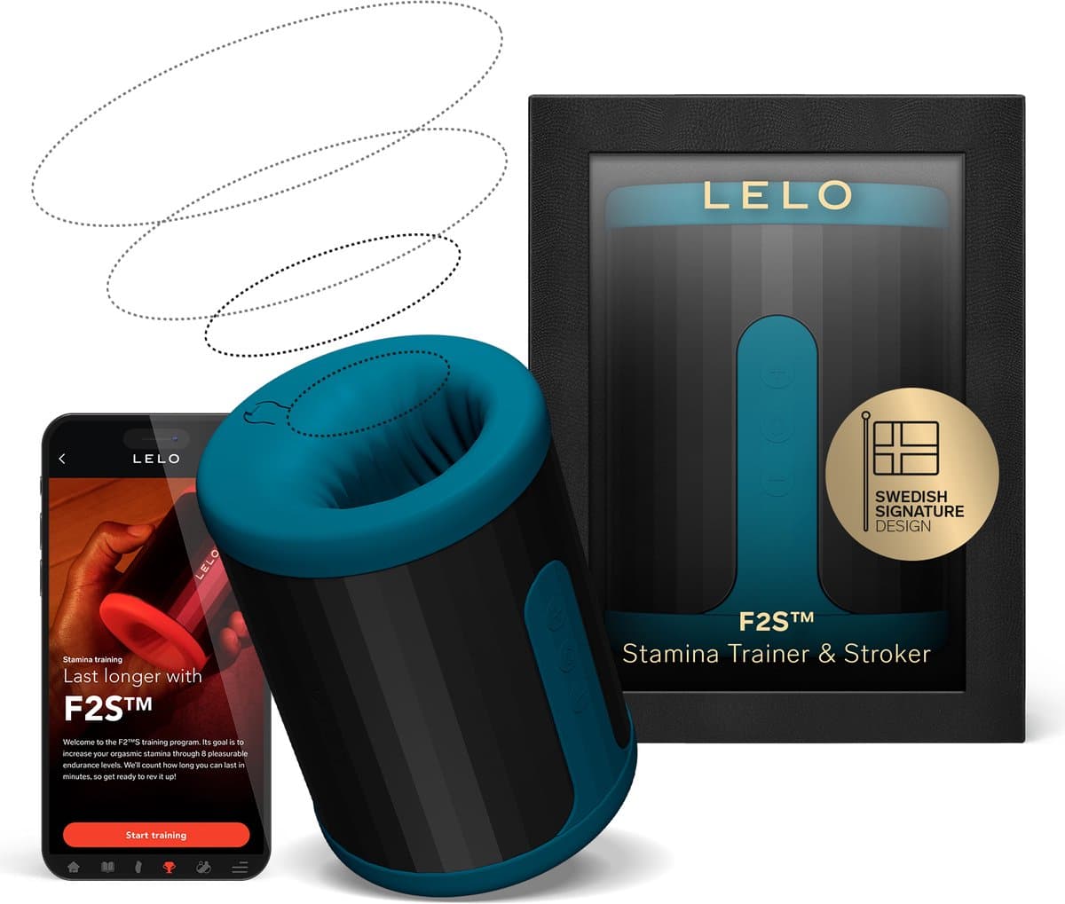 LELO F2S – Conditietrainer & Stroker – App-Gestuurd – Teal — afbeelding 1