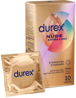 Durex Condooms Nude Extra Lube - 2 x 10 stuks - Voordeelverpakking — thumbnail 3