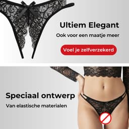 RENALUX Sexy String Open Kruis - Open Kruis Lingerie Erotisch - Open Kruis String - Lingerie Erotisch Open Kruis - Lingerie Setje Vrouwen - Dames Ondergoed - Dames Onderbroeken - Zwart - 3 Stuks - L/XL — thumbnail 3