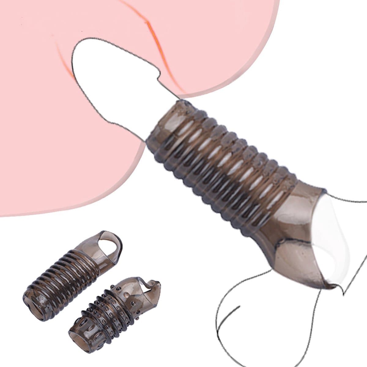 TRY. Couple Sleeve - Penis Sleeve - Cockring - Ribbels - Nopjes - Seksspeeltje voor Koppels - 2 stuks — afbeelding 1