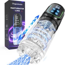 Orgazmate Luna de Masturbator voor Man - Sex Toys voor Mannen - Blowjob Simulator - Masturbators Electrisch - 343 Verschillende Modes - Pocket Pussy - Automatisch - USB-C Oplaadbaar - Zwart — thumbnail 1