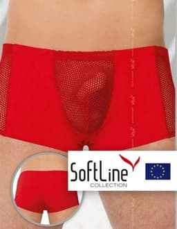 SoftLine Collection Sexy transparente heren boxers met visnet Rood M — thumbnail 2