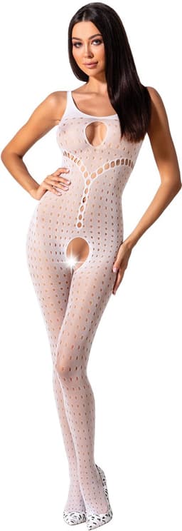 Passion - Woman Bs078 Bodystocking One Size White — thumbnail 1