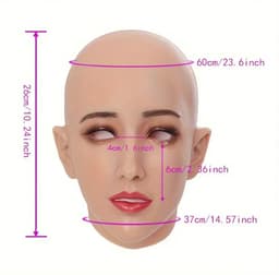 Realistisch Silicone Masker voor Mannen – Volledig Vrouwengezicht met Make-up – Cosplay & Travestie — thumbnail 3