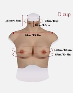 Siliconen Borsten- plus size L XL XXL Borstprothese-Nep borsten- D cup- Cosplay- Travestie-Transgender-Crossdresser-Travestiet-100% siliconen-Breastplate — thumbnail 1