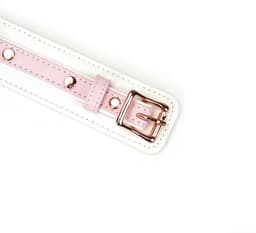 Liebe Seele - Fairy - Leren Collar met Leiband - Roze/Wit — thumbnail 5