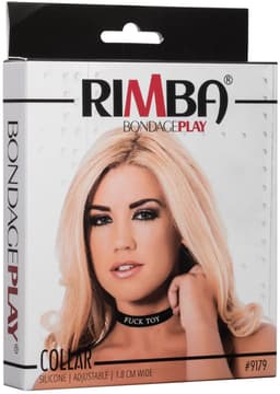 Rimba - Halsband - Collar Met Tekst - FUCK TOY - Siliconen - Zwart — thumbnail 4