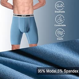 Heren Boxershorts Micro Modal Naadloze U Pouch Lange Been Ondergoed Ademend Anti Schuren Comfortabele Tailleband Sport Reizen — thumbnail 4