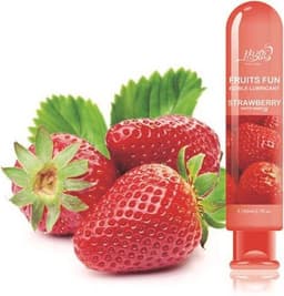EnjoyXXX - Glijmiddel - Aardbei smaak en geur - Waterbasis - Eetbaar - Anaal - Puur genot - 80 ml - Massage olie — thumbnail 2