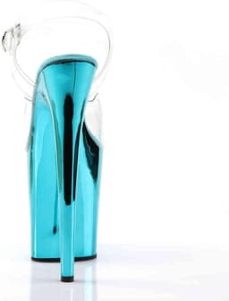 Pleaser - FLAMINGO-808 Sandaal met enkelband, Paaldans schoenen - Paaldans schoenen - 36 Shoes - Blauw/Transparant — thumbnail 4