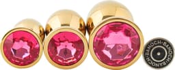 Banoch - Buttplug Aurora Hot Pink gold Large - gouden Metalen buttplug - Diamant steen - Roze — thumbnail 4