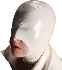 Latex masker wit - Rubber - Open mond - BDSM - XS, S en M — thumbnail 1