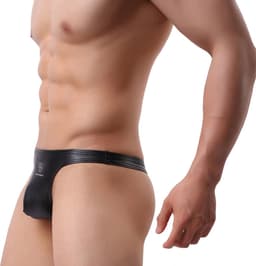 PU Lederen porno slip heren - Lage taille - Mini string - Erotisch ondergoed - Aansluitend — thumbnail 5