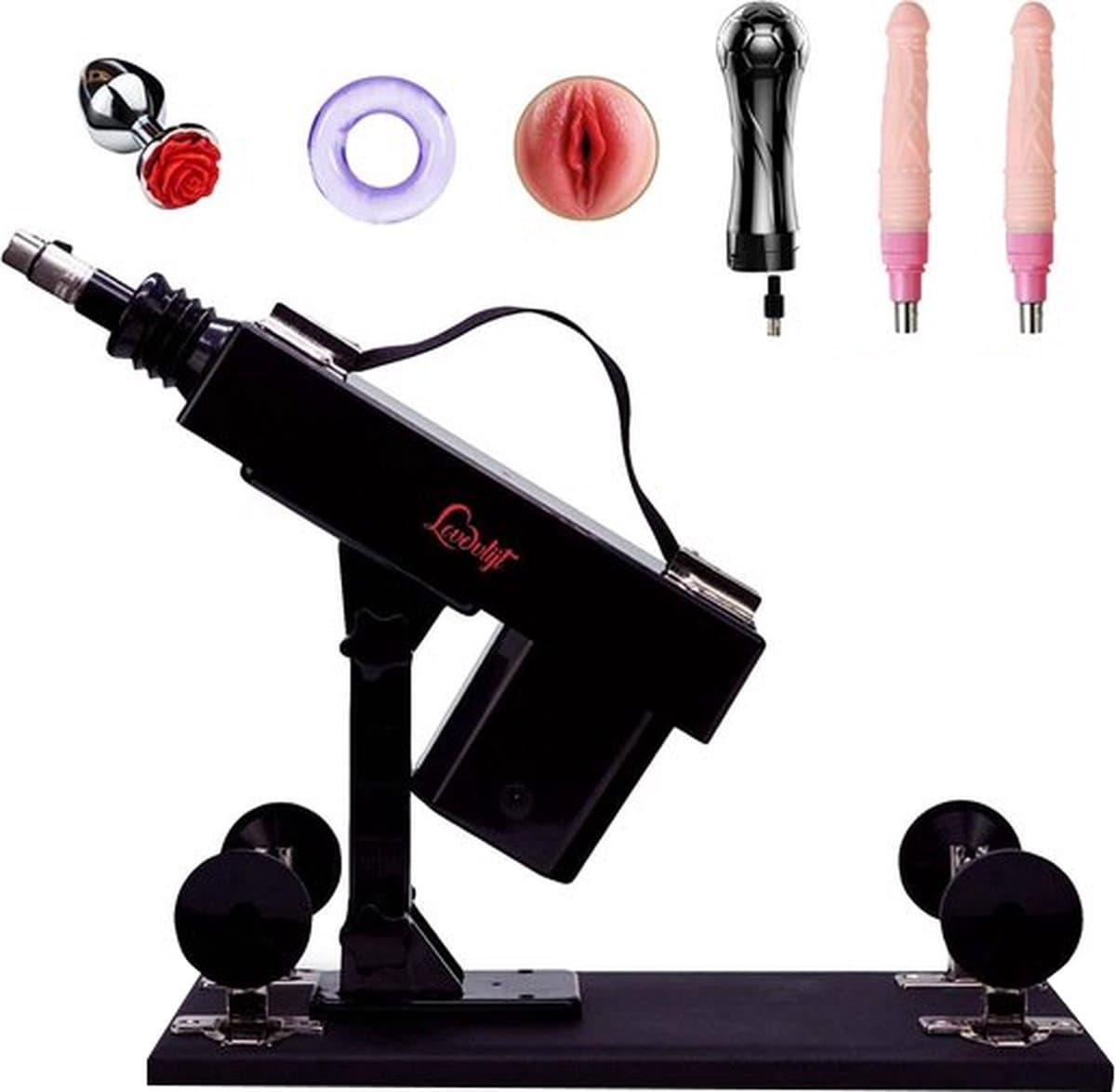 LoveVlijt - Seksmachine - Penetratie - Inclusief 2 Dildo's En Vele Extra's - Discreet - Penetratie - Neukmachine - Seks Fuck Machine - Clitoris Gspot Stimulator - Voor Mannen En Vrouwen - Talloze Standjes - Krachtige Erotische Seksmachine — afbeelding 1