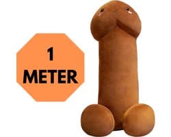 JustValue Penis Knuffel - 100 cm - Erotiek - Bodypillow - Piemel - Zacht - Kussen - Sex Toy - Beige - Bruin
