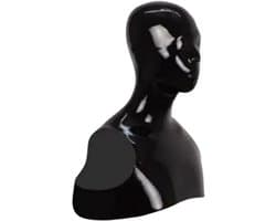 Latex Fetisj harnas Masker met Neusbuizen - tot Schouders - Extreme BDSM - Knevel