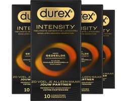Durex Intensity Condooms - Nieuwste generatie ultradunne, latexvrije condooms voor mannen – Gedeelde lichaamswarmte - 4 x 10 stuks - Voordeelverpakking
