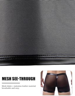 Boxershorts voor heren in kunstleer en wetlook - Sexy lingerie en ondergoed in grote maten — thumbnail 4