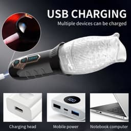 Elektrische Masturbator voor Mannen – Pocket Pussy – Vibratie & Zuigfunctie – USB-C Oplaadbaar – Zwart — thumbnail 2