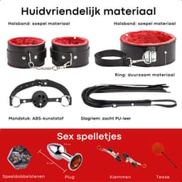 Sensa BDSM set - Bondage set voor koppels - Sexspeeltjes voor koppels - Seksspeeltjes voor mannen - Buttplug set - Zwart / Rood — thumbnail 2