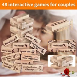 48 stuks Block Tower Spel voor Volwassenen - Spannend Spel voor Koppels en Uitdagende Activiteit voor Verjaardagen en Valentijnsdag — thumbnail 2