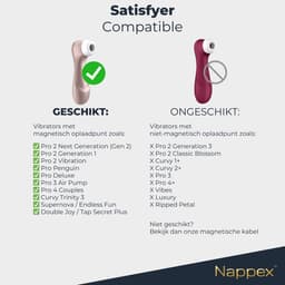 Niet-Magnetische Oplaadkabel - Vibrator en Satisfyer Oplader - Compatibel met o.a. Pro 2 Generation 1 & 2 (Next Generation), Pro 2 Vibration en Pro 4 Couples - USB Wit — thumbnail 2