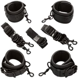 Calexotics - Nocturnal Bed Restraints Leather Adjustable Black — thumbnail 1