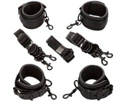Calexotics - Nocturnal Bed Restraints Leather Adjustable Black