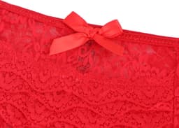 Zeloria Kanten Slip Open Kruis – String Open kruis Rood – Dames Lingerie Slip Stretch – L — thumbnail 4