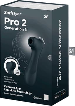 Satisfyer, vibrator, drukgolfvibrator, 'Pro 2 Generation 3 Connect App', 16,5 cm, Liquid Air-technologie, incl. extra opzetstuk, 2 apart regelbare motoren, app-gestuurd — thumbnail 2