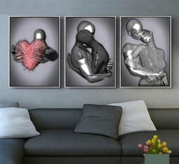 Set van 3 Romantische Abstracte Sculptuur Posters - Stijlvolle Wanddecoratie voor Stijlvol Interieur — thumbnail 5