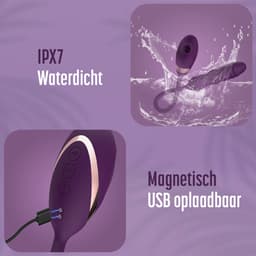 HappySexy Vibrator Voor Vrouwen met Stootfunctie en Likkende Tong - Vibrators Luchtdruk Pulsaties - Realistisch Dildo G Spot Clitoris Stimulator Vrouw - Waterproof Sex Toys Seksspeeltjes voor Koppels - Incl. Gratis Glijmiddel en Opbergzakje — thumbnail 5