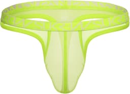 SUKREW Sheer Low-rise Thong Acid Yellow - MAAT XS - Erotisch Heren Ondergoed - String voor Man - Sexy mannen String — thumbnail 1