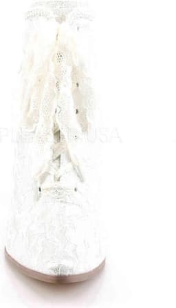 EU 38 = US 8 | VICTORIAN-30 | 2 3/4 Flaired Heel Lace Up Ankle Bootie w/Lace Overlay — thumbnail 2