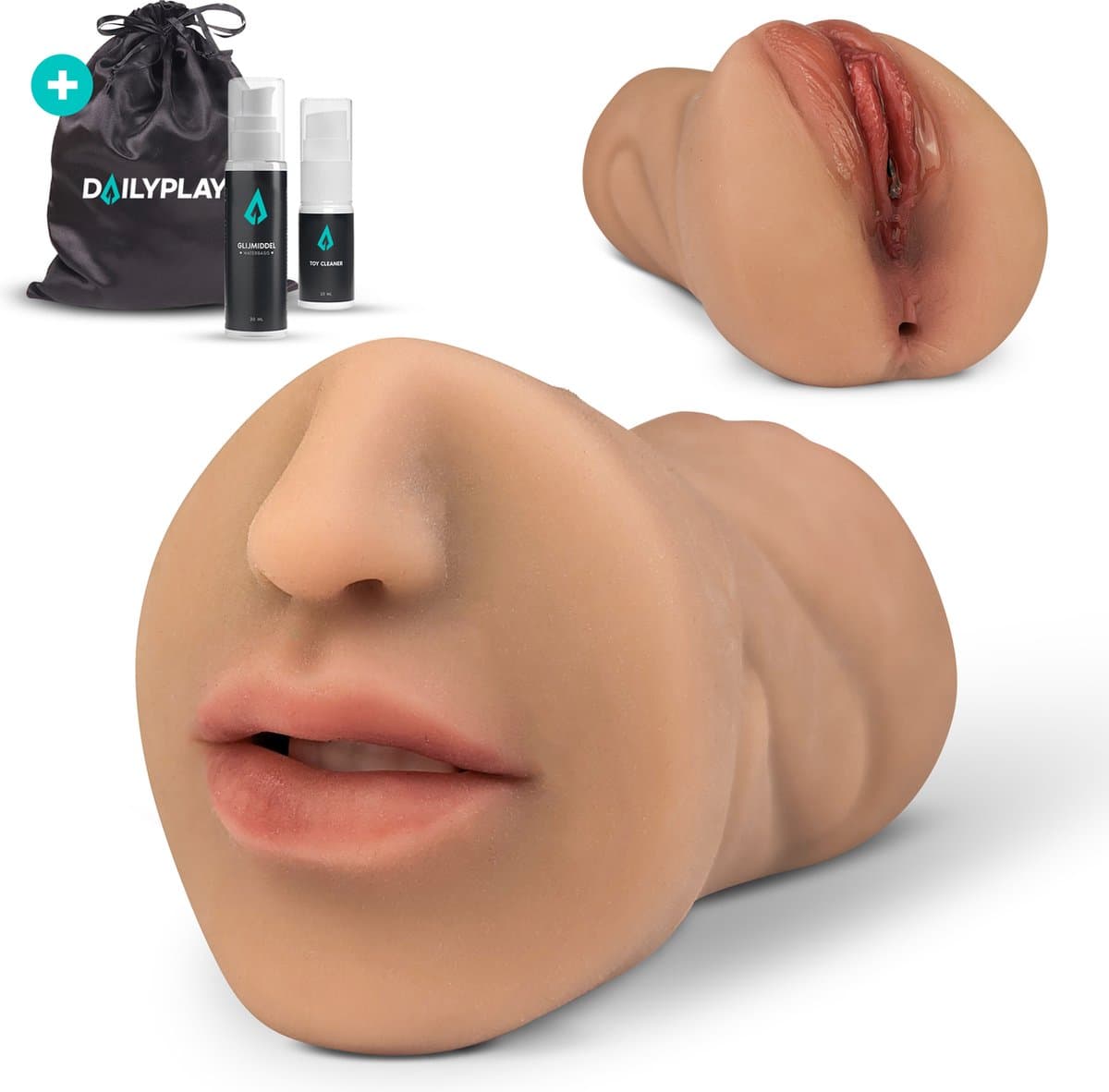 DailyPlay Pocket Pussy voor Man - 3 in 1 – Blowjob Masturbator met Billen en Kunst Vagina – Sex Toys Mannen en Koppels – Nep Kut — afbeelding 1