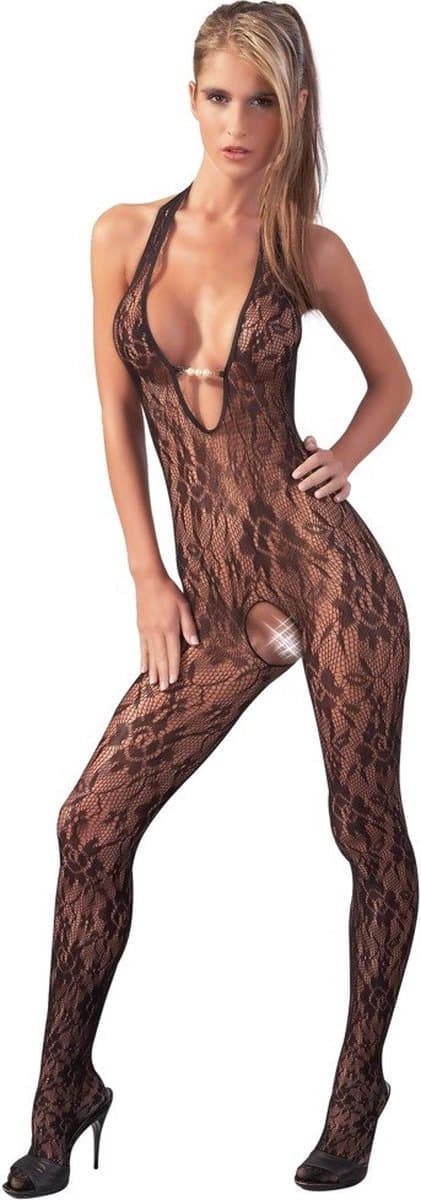 Sexy Lingerie - Catsuit met Open Kruis - Erotische Catsuit - Bodystocking - S/M — afbeelding 1