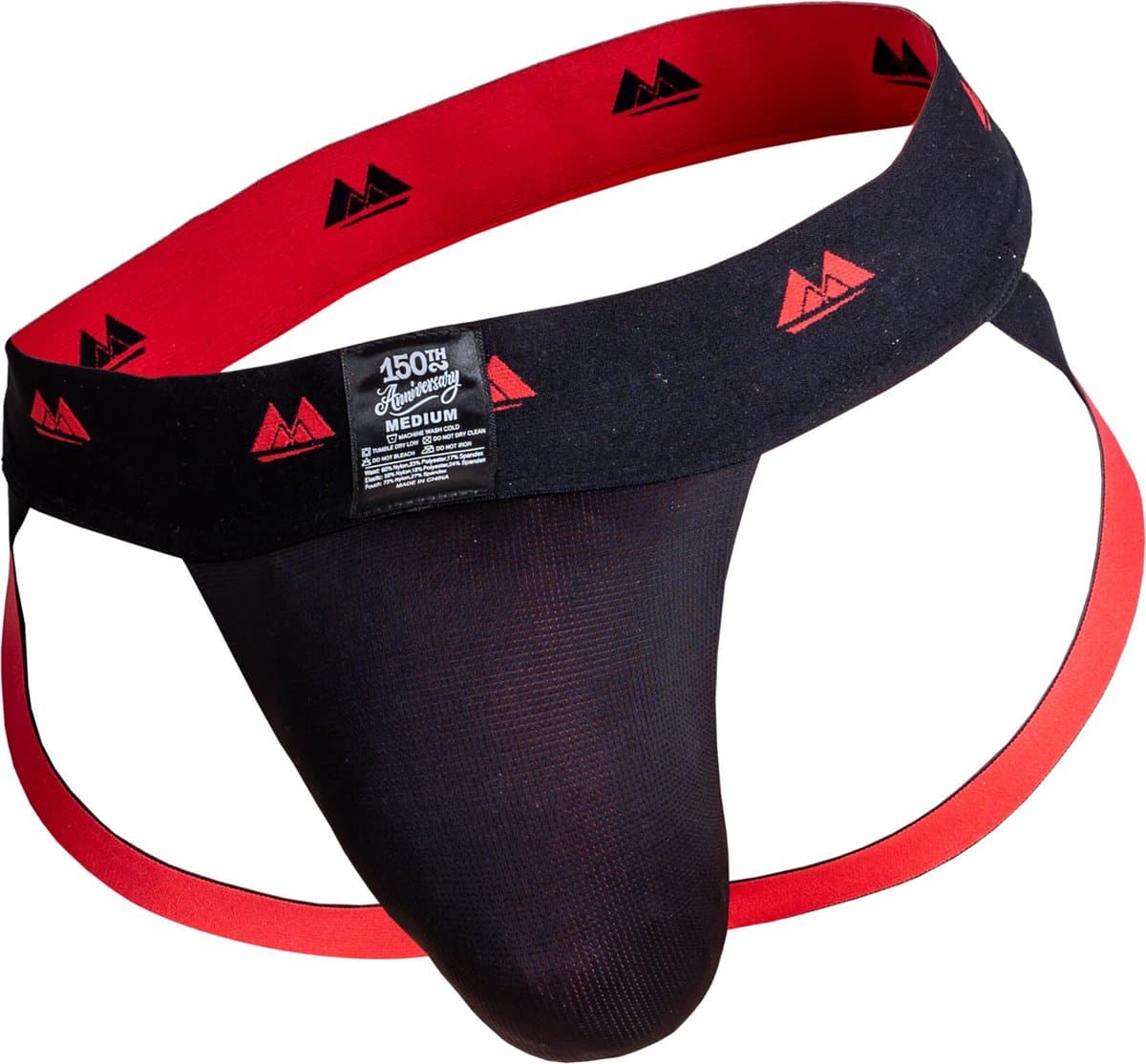 MM Sports The Original Jockstrap 2 inch Reversible Black/Red - MAAT XXL - Heren Ondergoed - Jockstrap voor Man - Mannen Jock — afbeelding 1