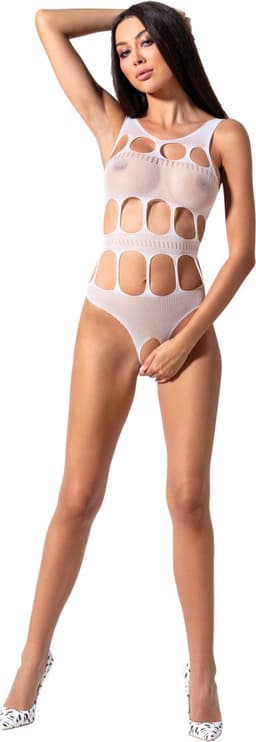 Passion Woman Bs083 - Erotische Body - Wit Met Gaten - One Size — thumbnail 1