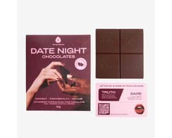 Date Night Chocolate - Lustverhogende Chocolade - Voor Koppels – Inclusief Truth or Dare Spelkaart – 4 Porties